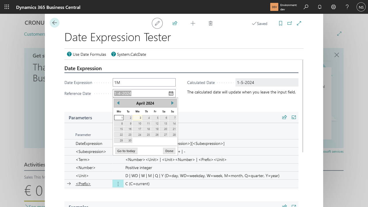 Date expression UI